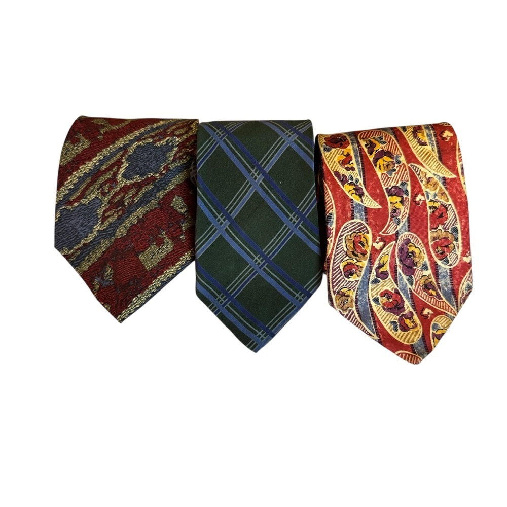Ralph Lauren Vintage Men’s Silk Tie Lot Of 3 Chaps Polo Paisley Plaid - Picture 10 of 10